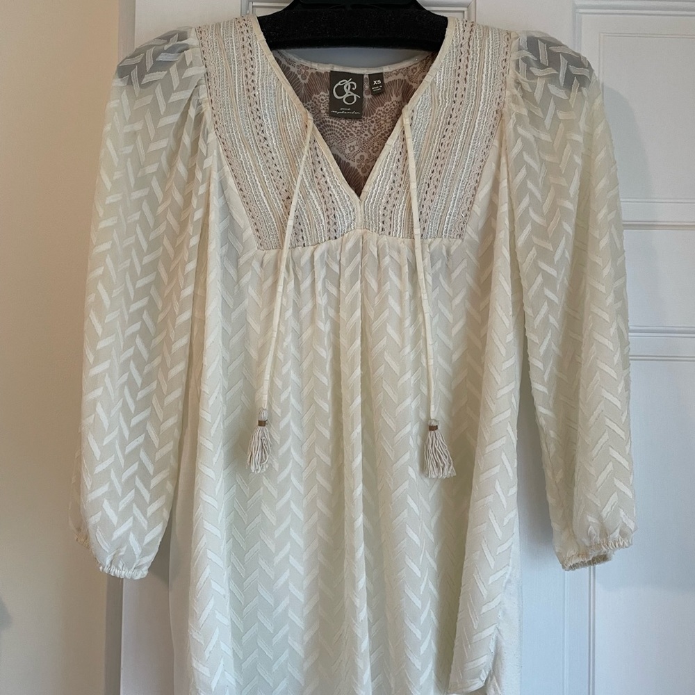 White boho style blouse